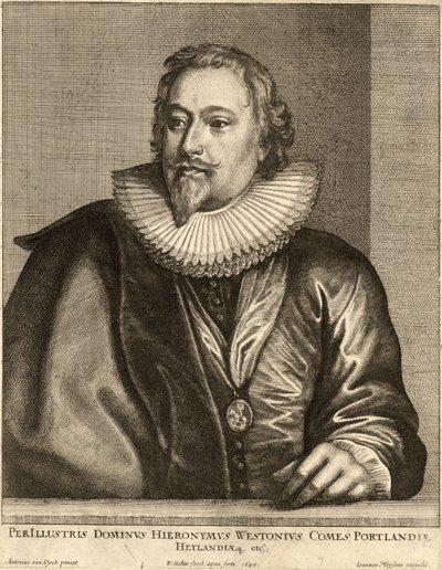 Richard Weston, Earl of Portland. State 1 by Wenceslaus Hollar